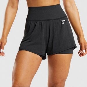 Black Gymshark Vital Seamless 2.0 2-In-1 Women's Shorts Size XXL